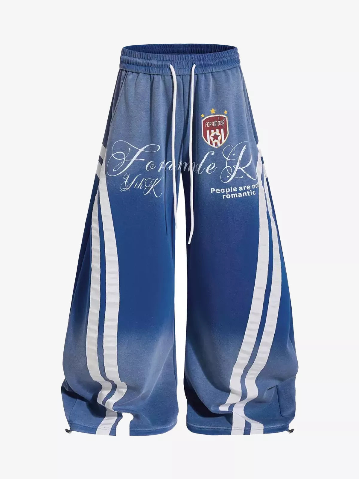 Distressed Curved Stripe Baggy Sweatpants