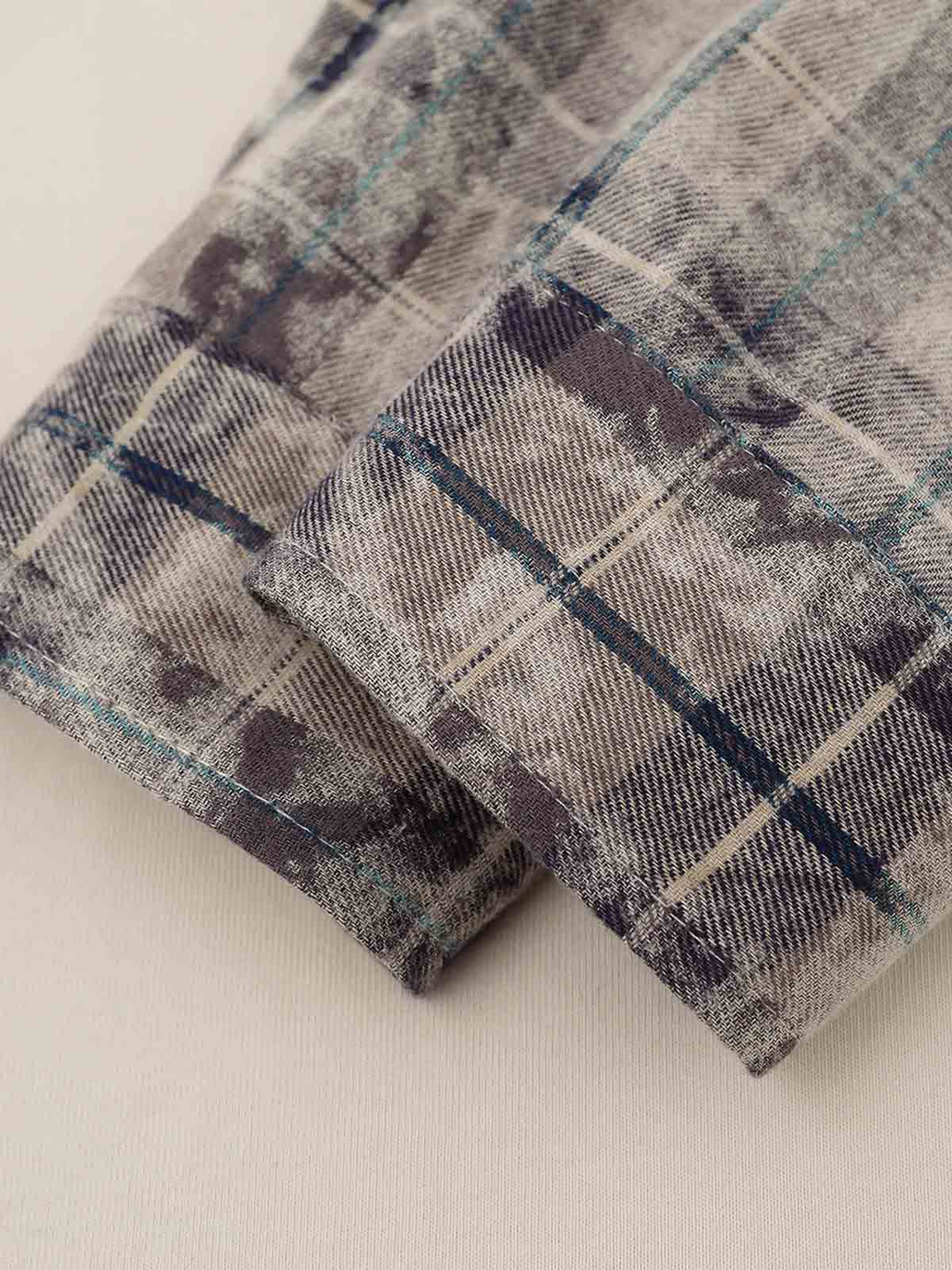 Plaid Patchwork Graphic Long Sleeve Tee