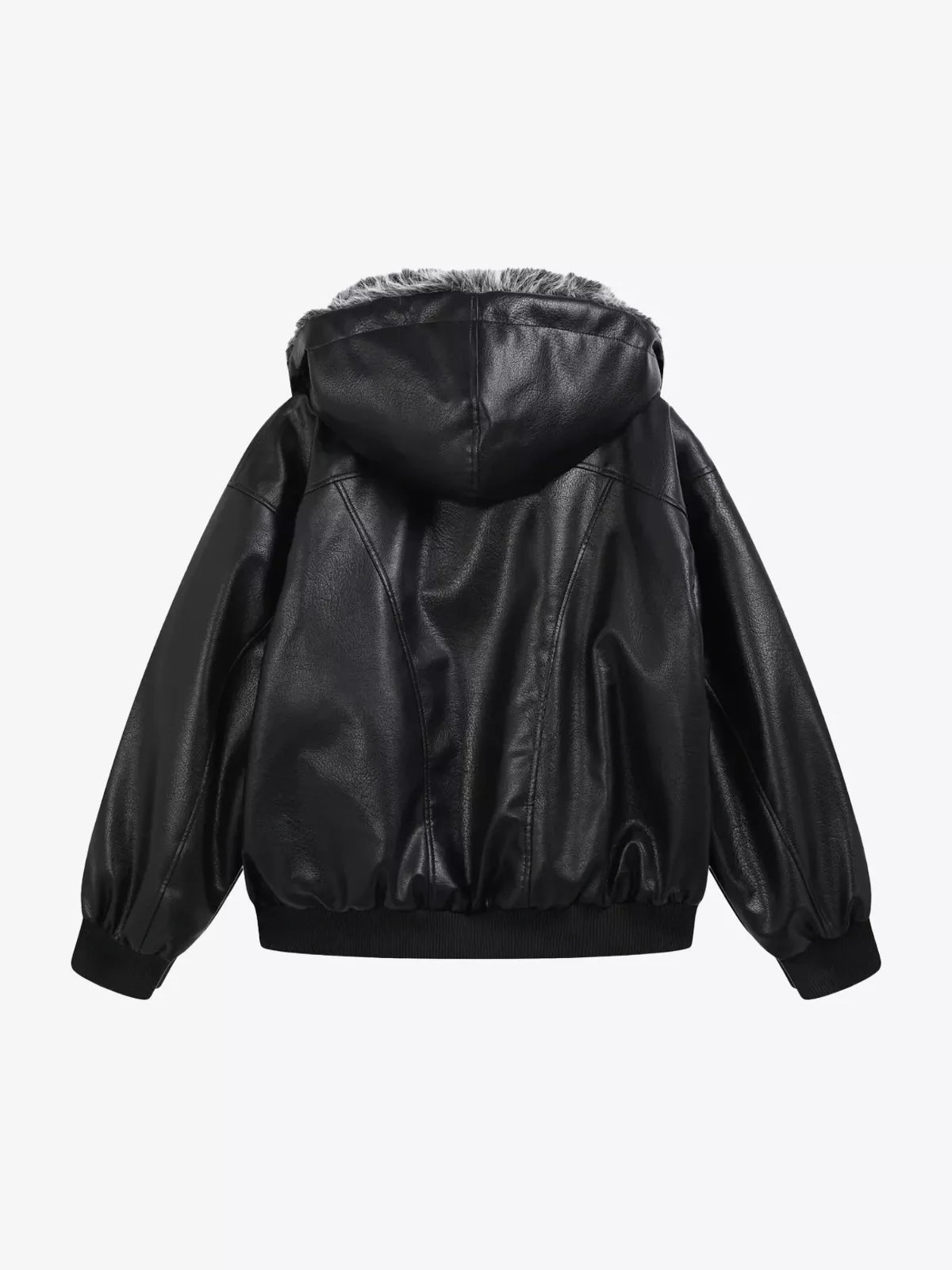 Oversized Basic Faux Leather Jacket