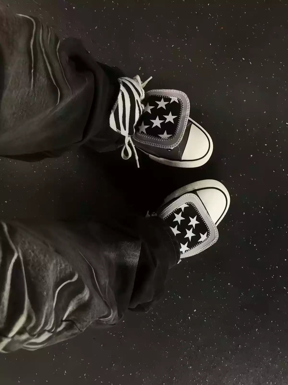 Niceprimes Zebra Pattern Rivet Fold-Over High-Top Sneakers