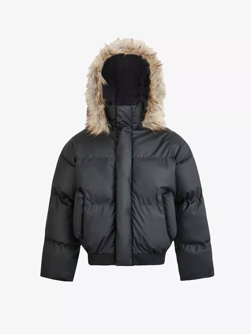 Detachable Hood Faux Fur Puffer Jacket
