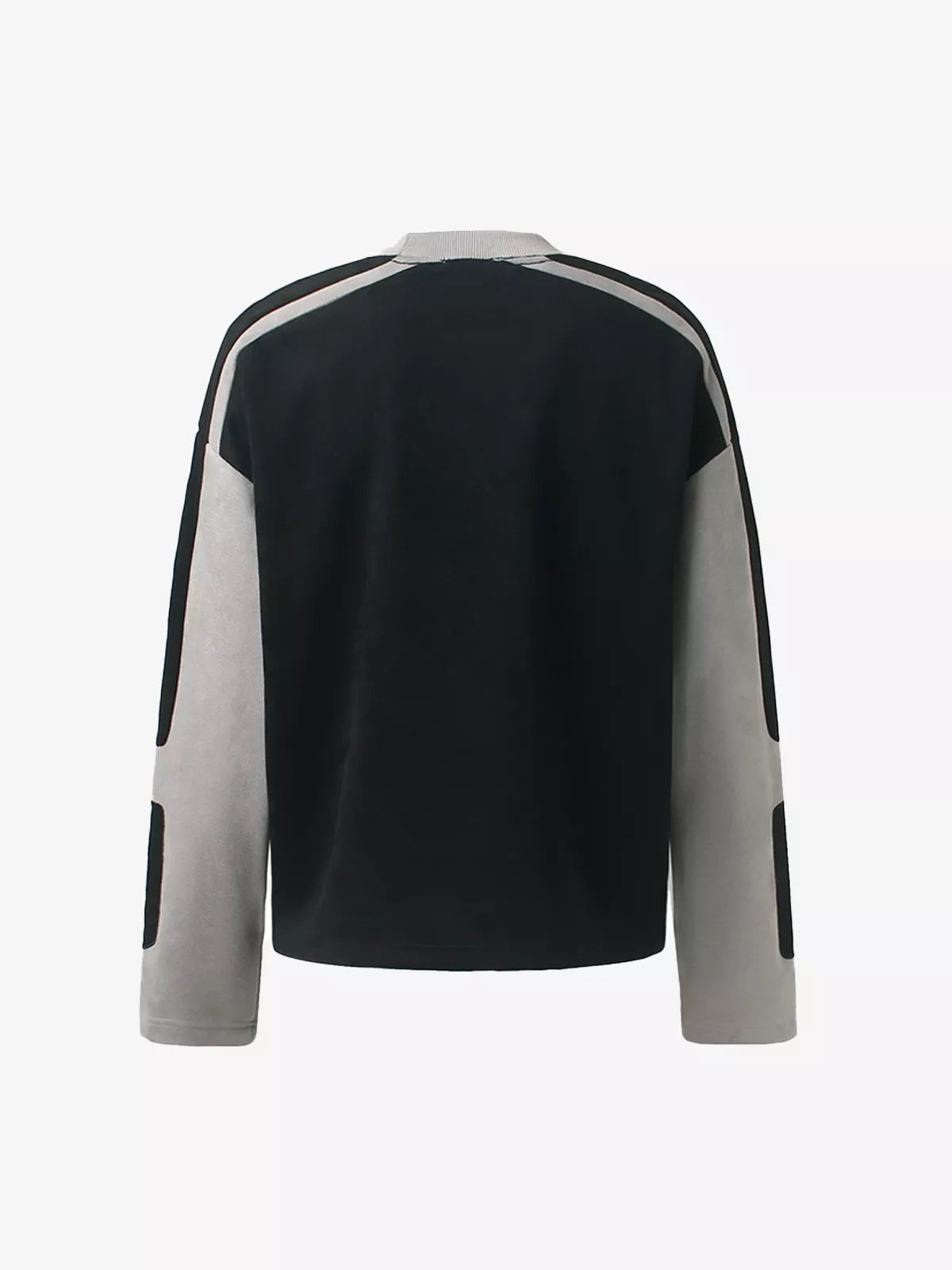 Suede Embroidered Colorblock Long Sleeve Streetwear Tee