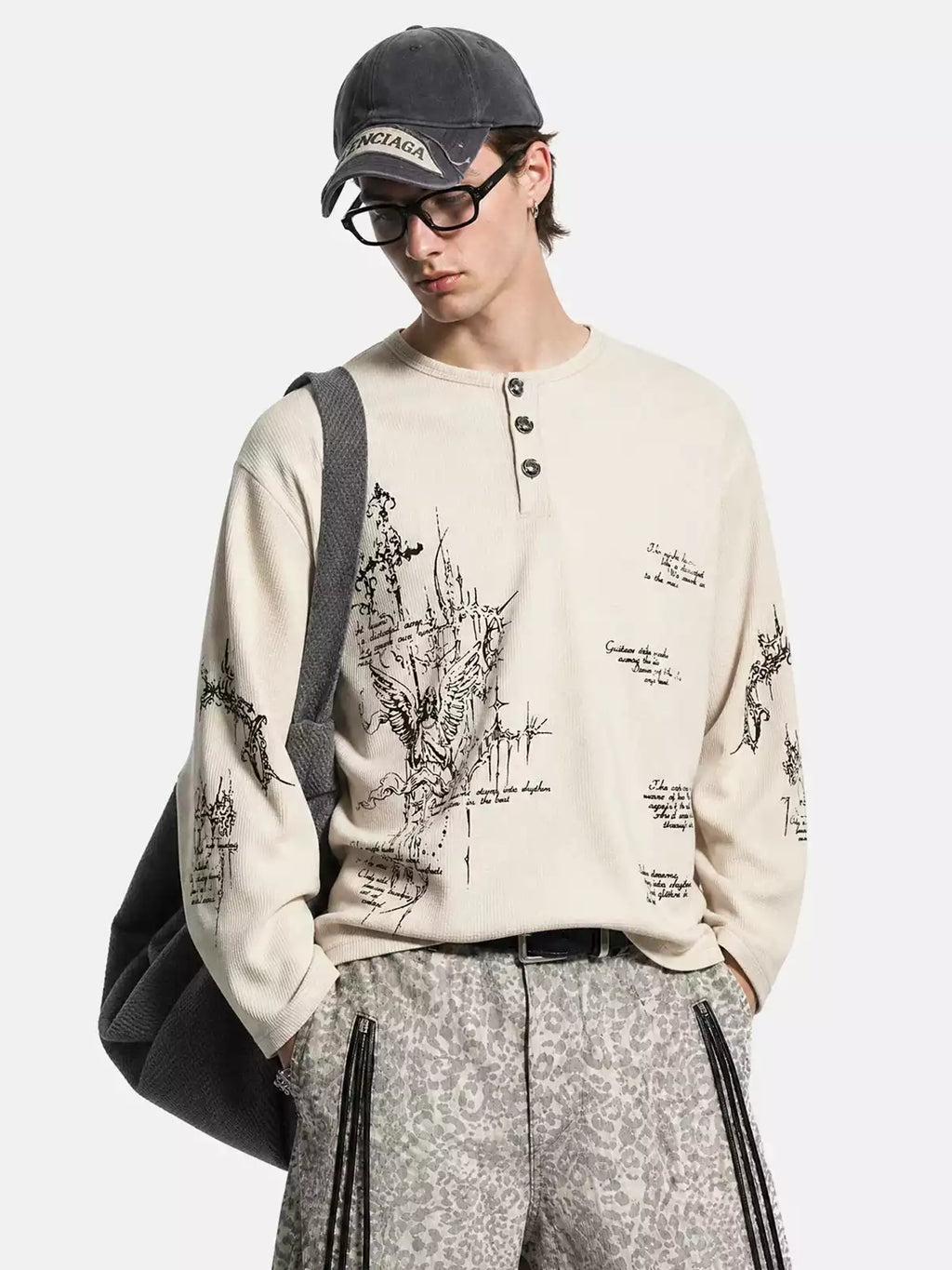 Rune Waffle Henley Long Sleeve Tee