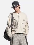 Rune Waffle Henley Long Sleeve Tee