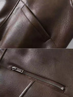 Oversized Basic Faux Leather Jacket
