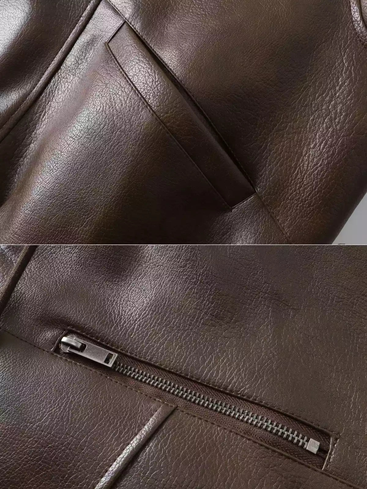 Oversized Basic Faux Leather Jacket