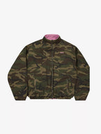 Pink Camo Embroidered Reversible Fleece Jacket