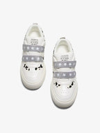Leopard Print & Blue Star Strap Low-Top Sneakers