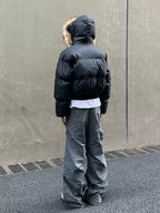 Detachable Hood Faux Fur Puffer Jacket
