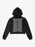 Military Graphic Zip Up Hoodie