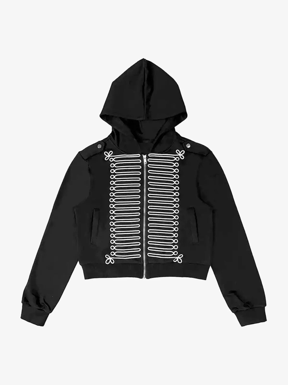 Military Graphic Zip Up Hoodie