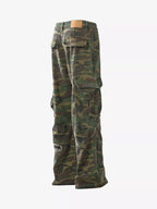 Distressed Camo Cargo Baggy Pants