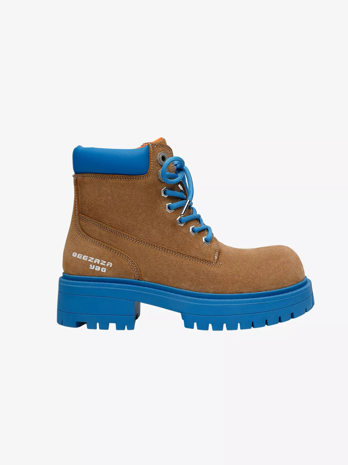 Niceprimes Chunky Contrast Rubber-Sole Nubuck Workwear Boots