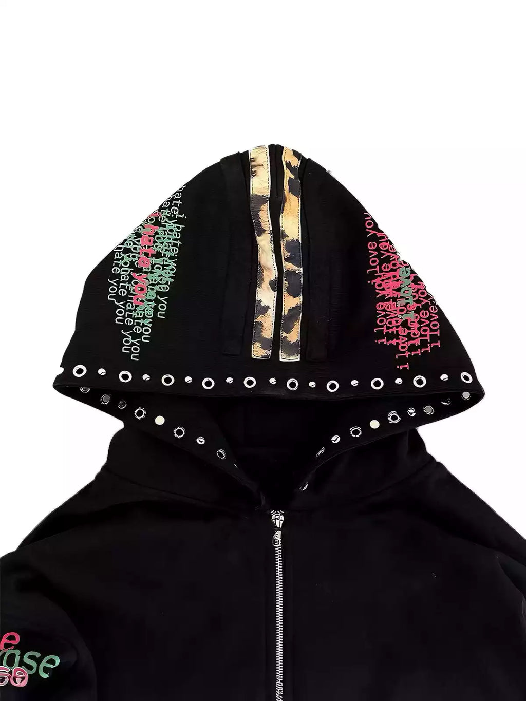 Studded Zip-Up Streetwear Hoodie