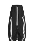 Striped Track Jacket and Wide-Leg Pants Two-Piece Set