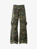 Distressed Camo Cargo Baggy Pants