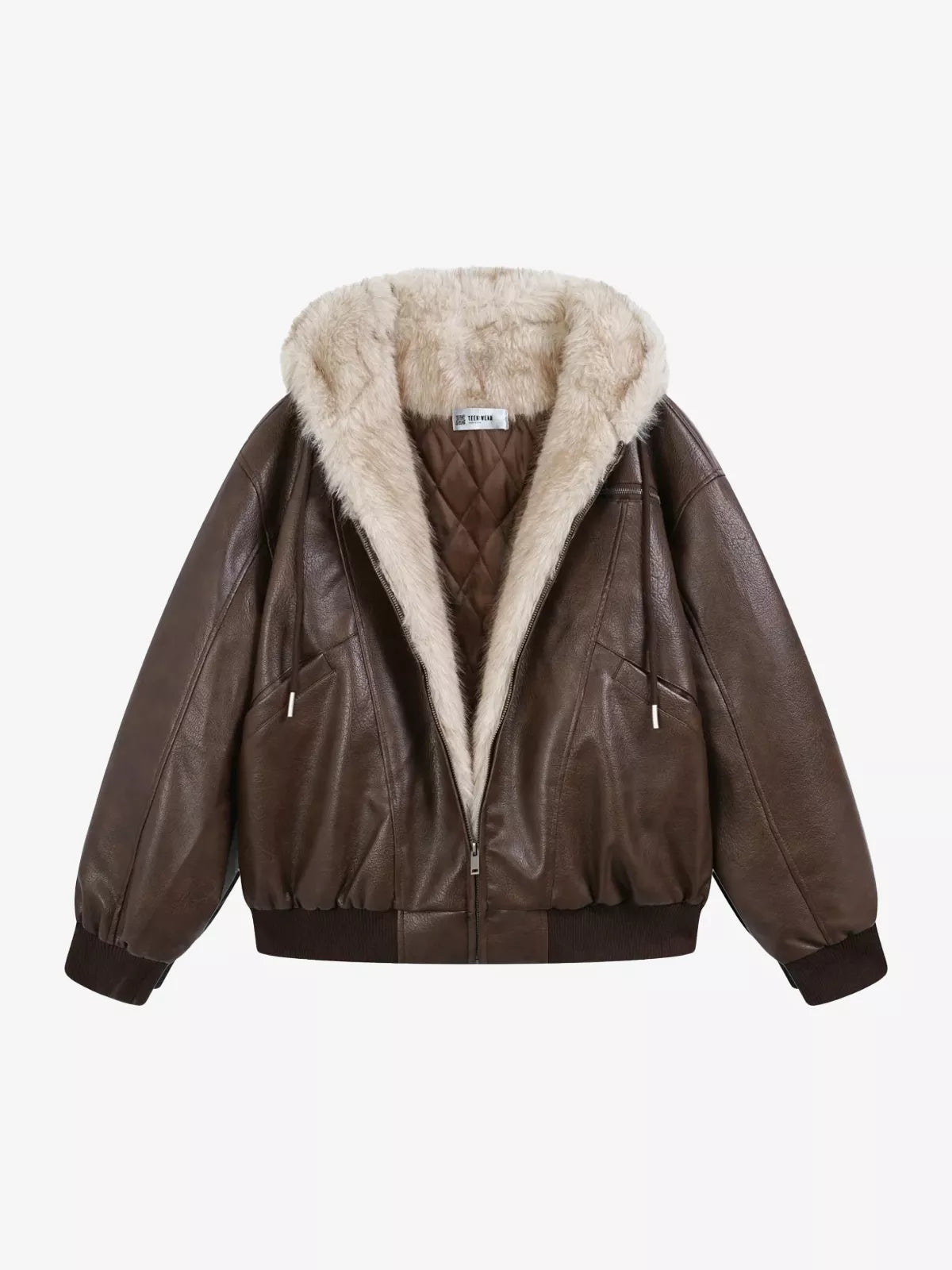Oversized Basic Faux Leather Jacket
