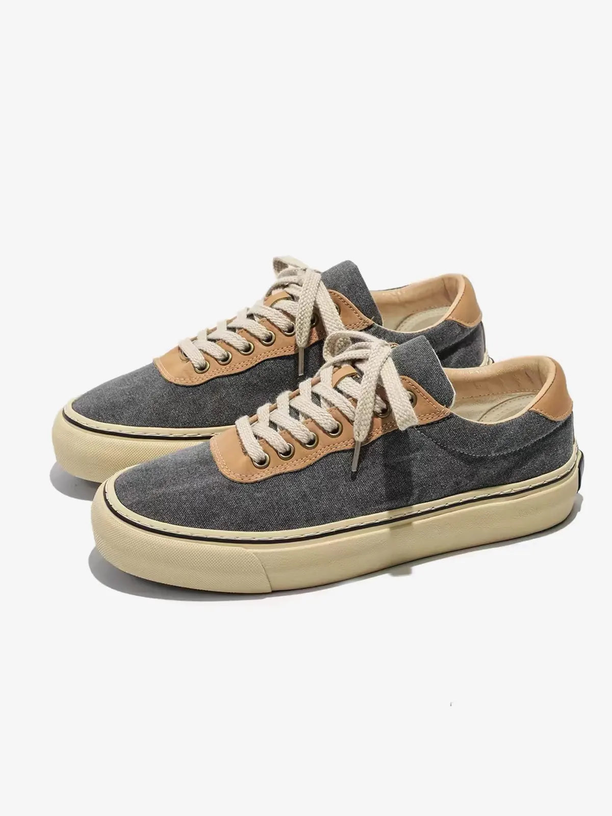 Vintage Denim Canvas Low-Top Sneakers