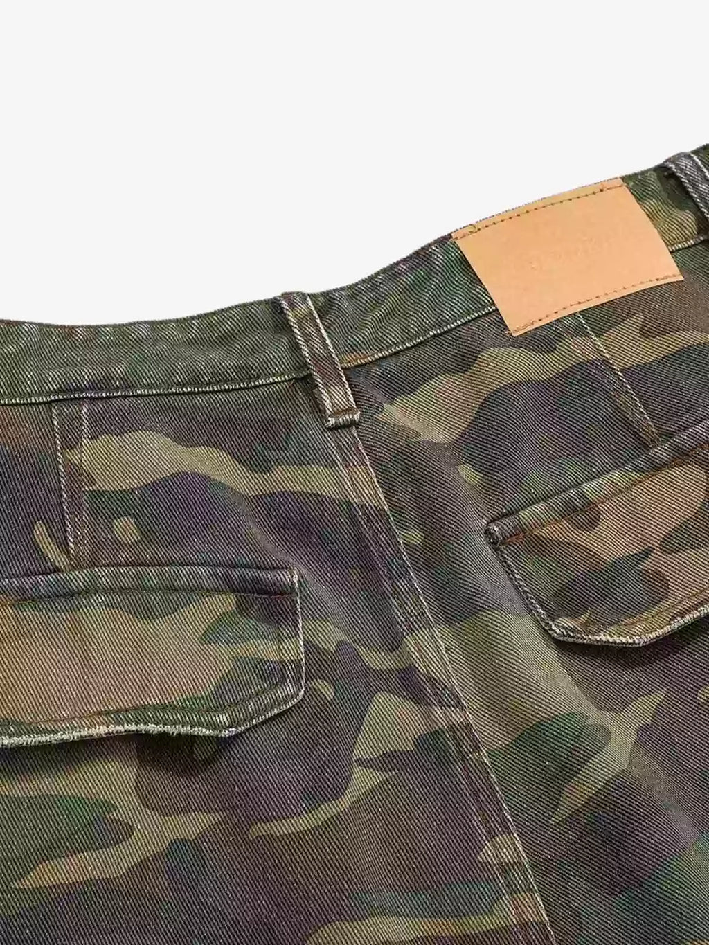 Distressed Camo Cargo Baggy Pants