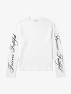 Vintage Font Graphic Waffle Sweatshirt