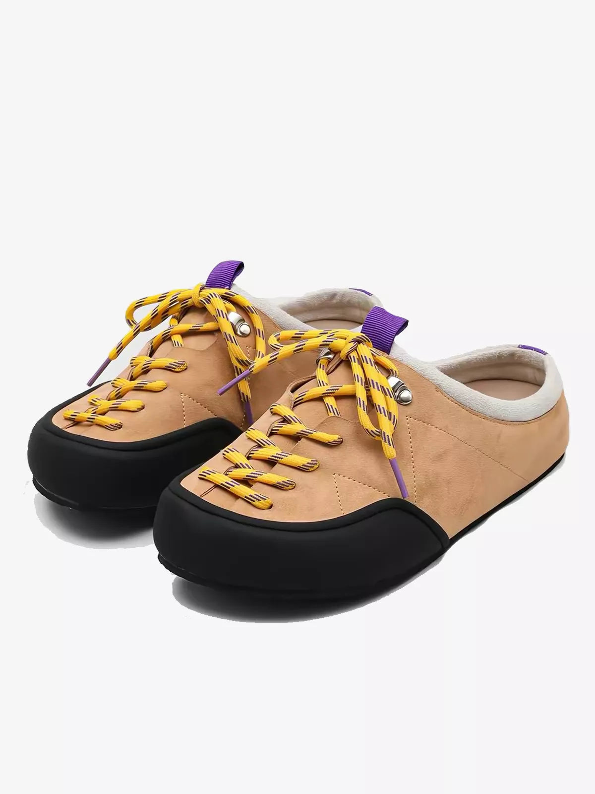 Urban Hiking-Inspired Chunky Suede Mules