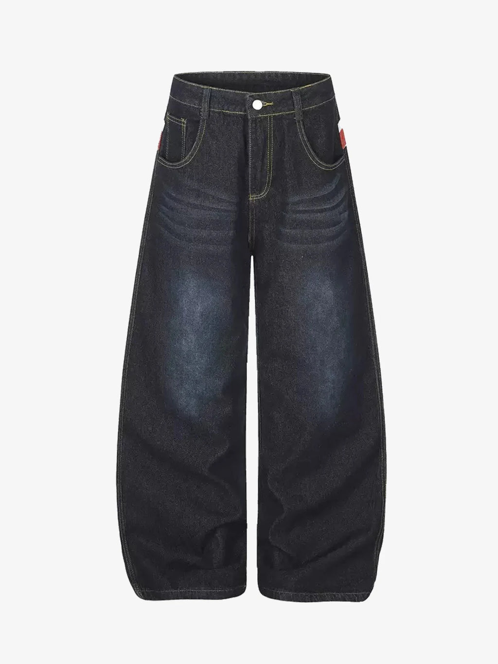 Flag Script-Printed Baggy Denim Jeans