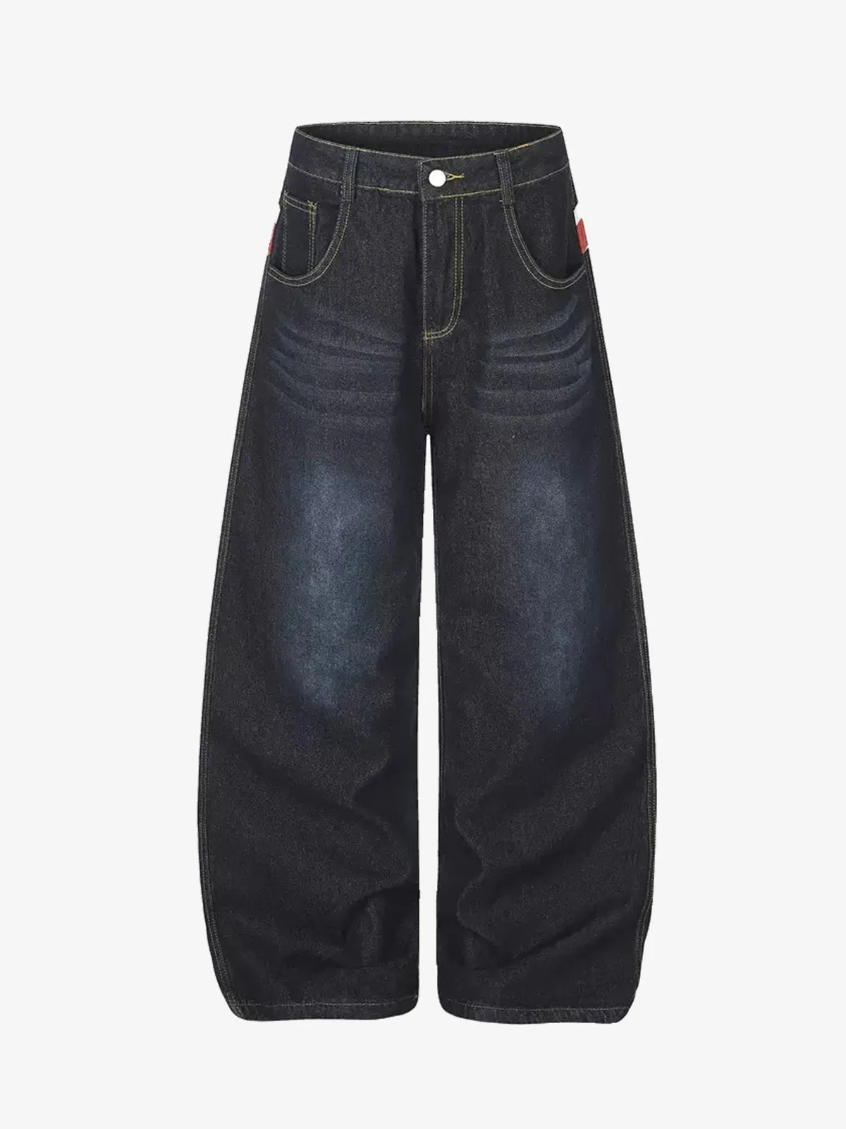 Flag Script-Printed Baggy Denim Jeans