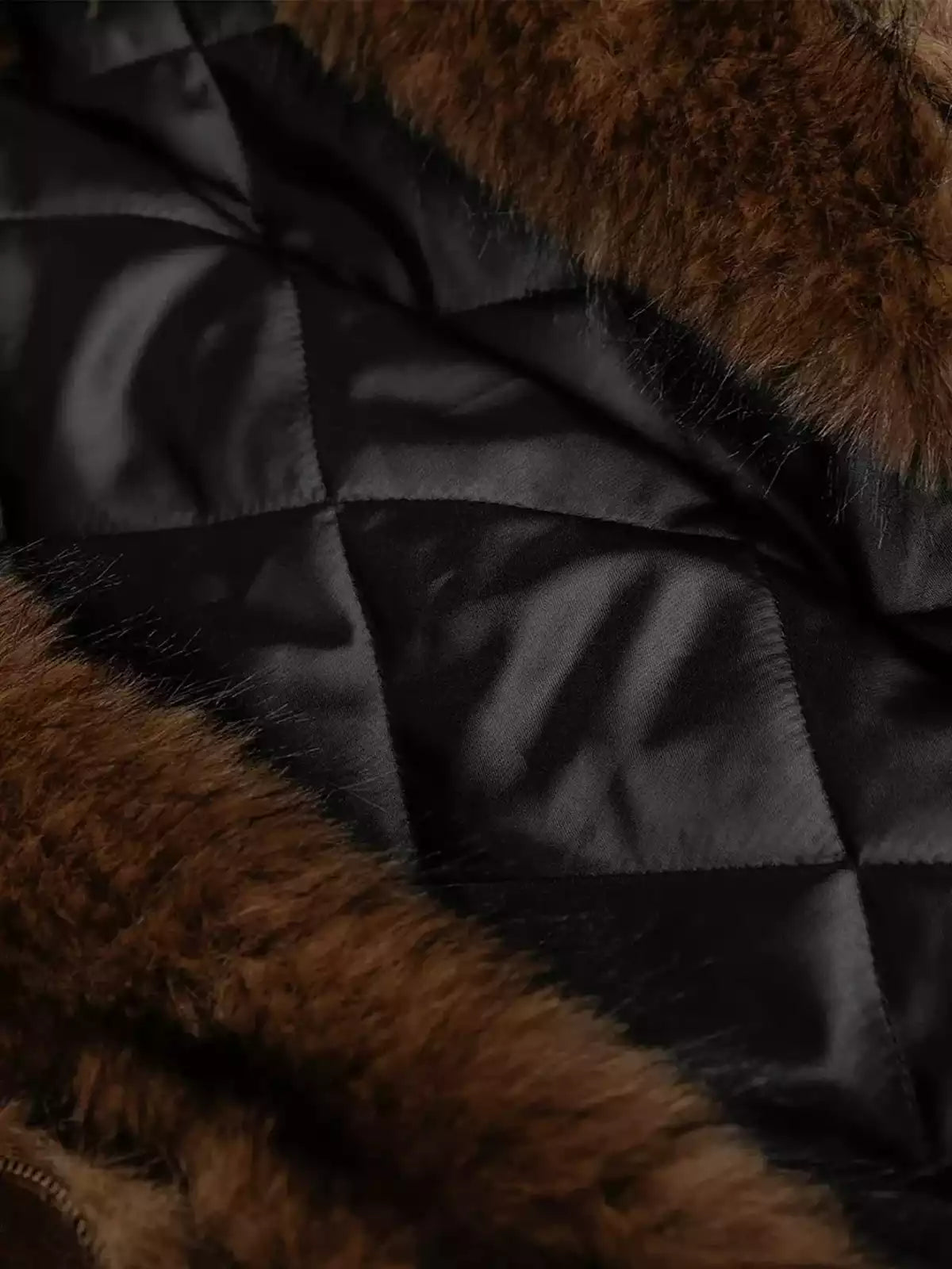 Faux Fur Lined Clasp Bomber Jacket