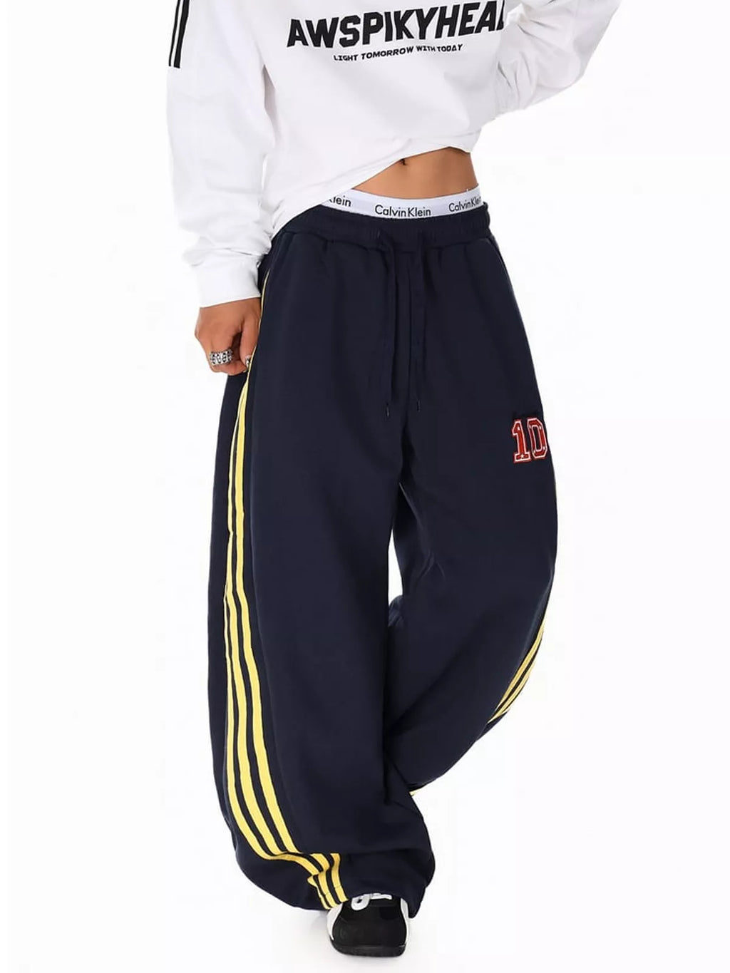 Vintage Fleece Side Stripe Wide Leg Pants