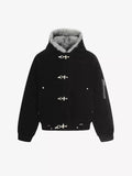 Faux Fur Lined Clasp Bomber Jacket