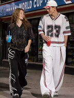 Script Stripe Baggy Sweatpants