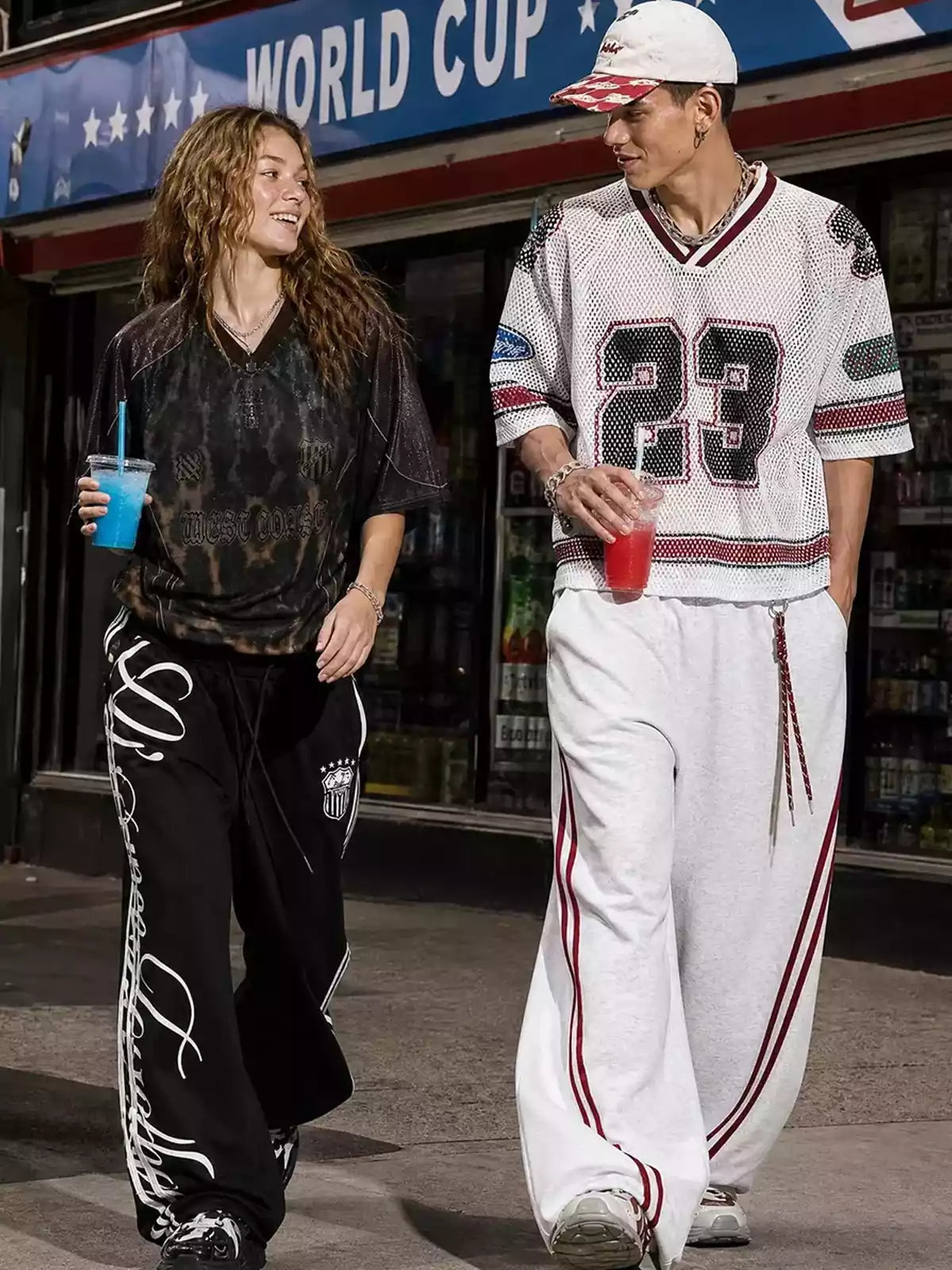 Script Stripe Baggy Sweatpants