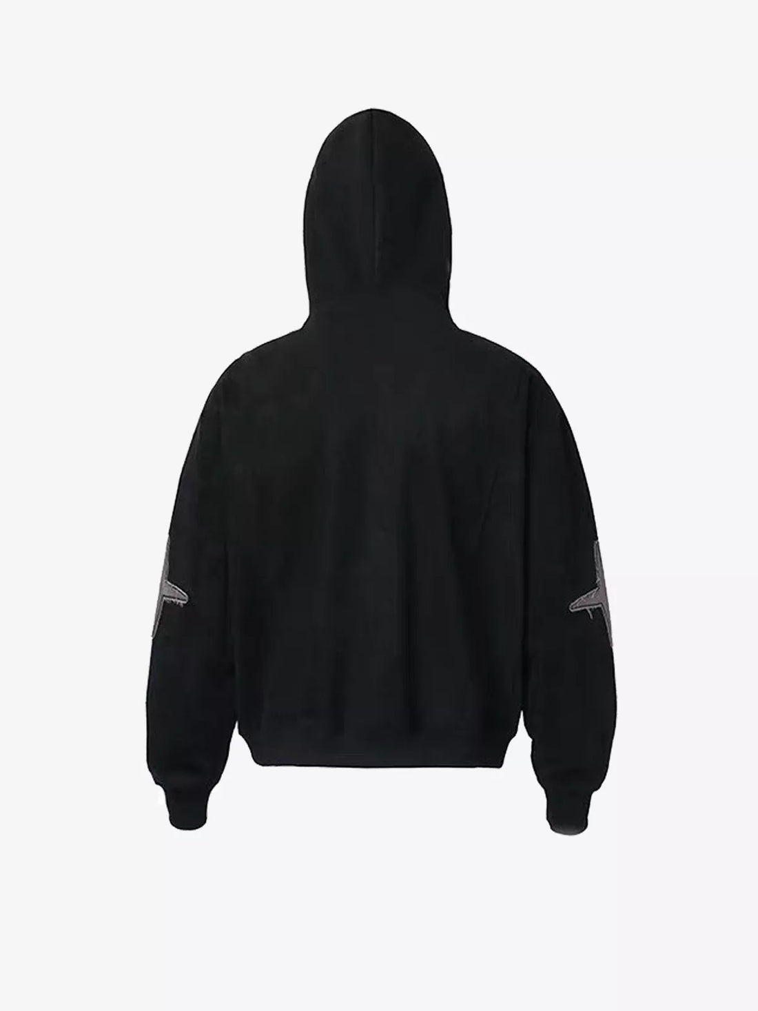 Applique Star-Embroidered Double-Zip Heavyweight Hoodie