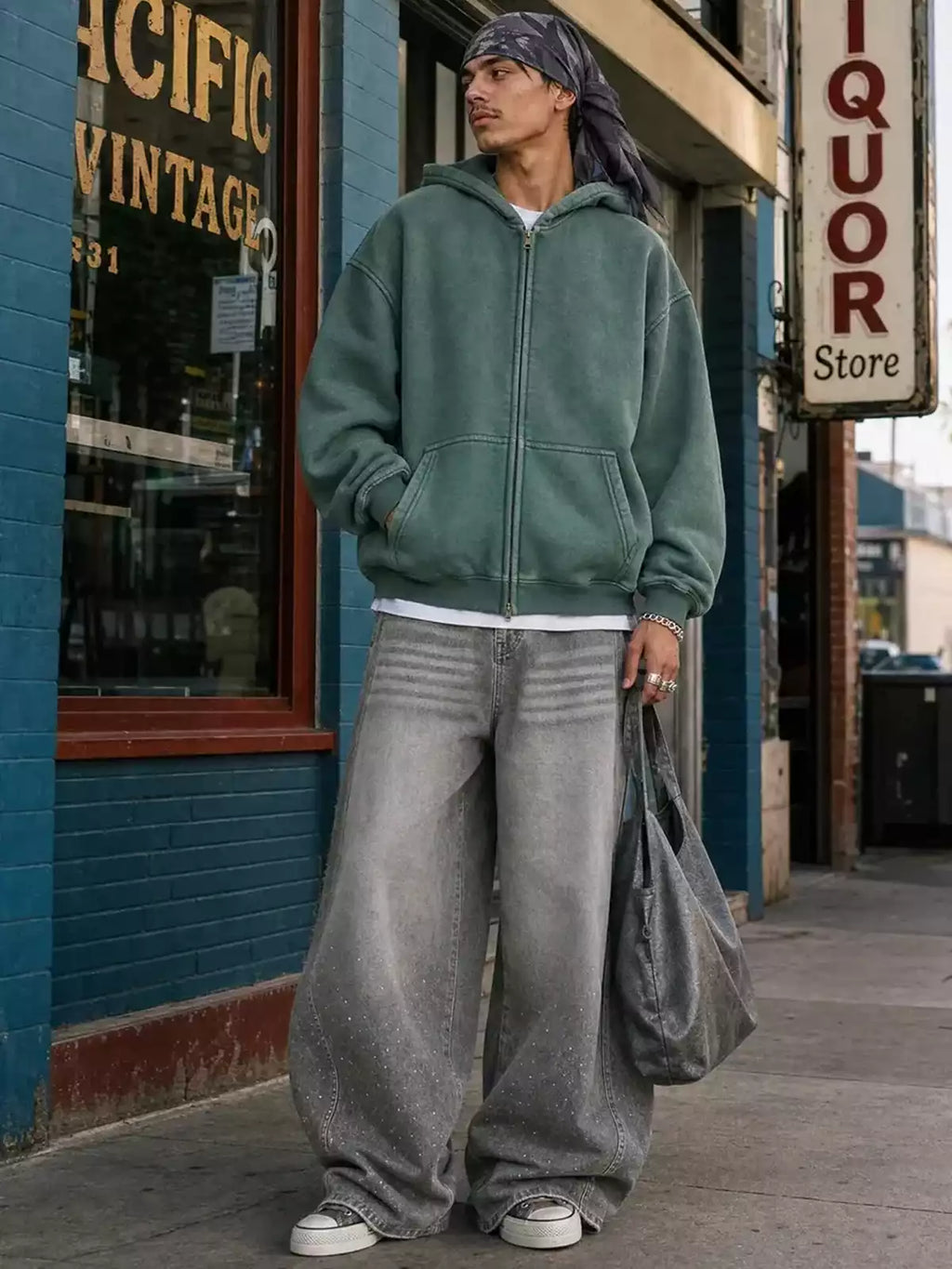 Washed Distressed Fleece Zip Up Hoodies