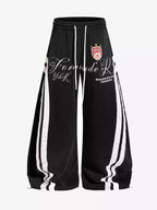 Distressed Curved Stripe Baggy Sweatpants