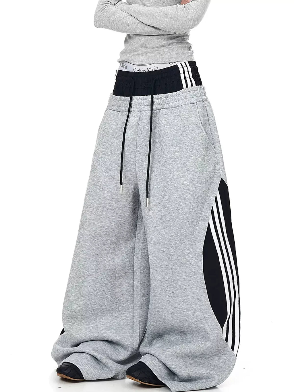Layered Contrast Stripe Sweatpants
