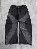 Vintage Washed Curve Panel Baggy Jeans