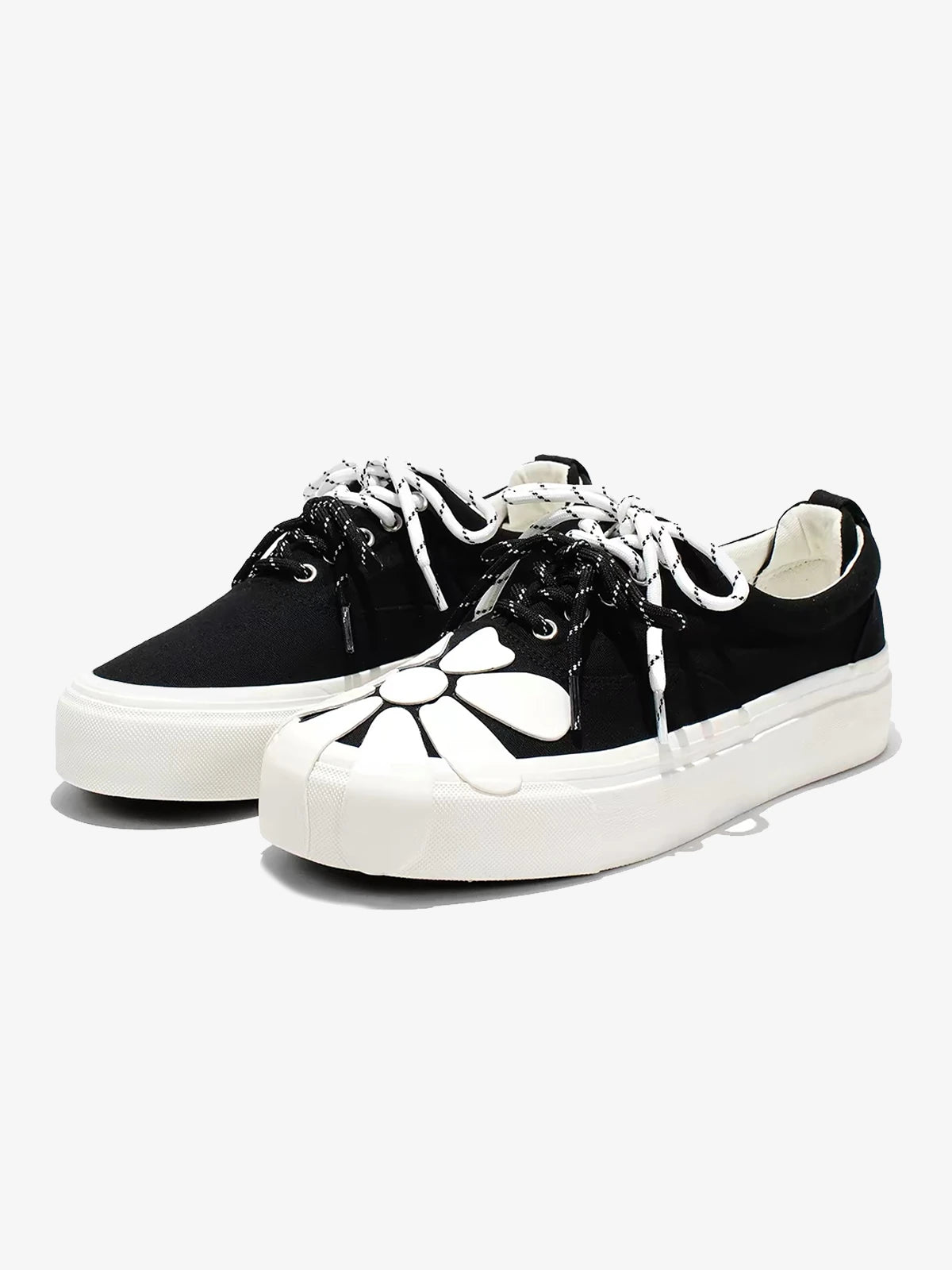 Floral Applique Platform Sneakers