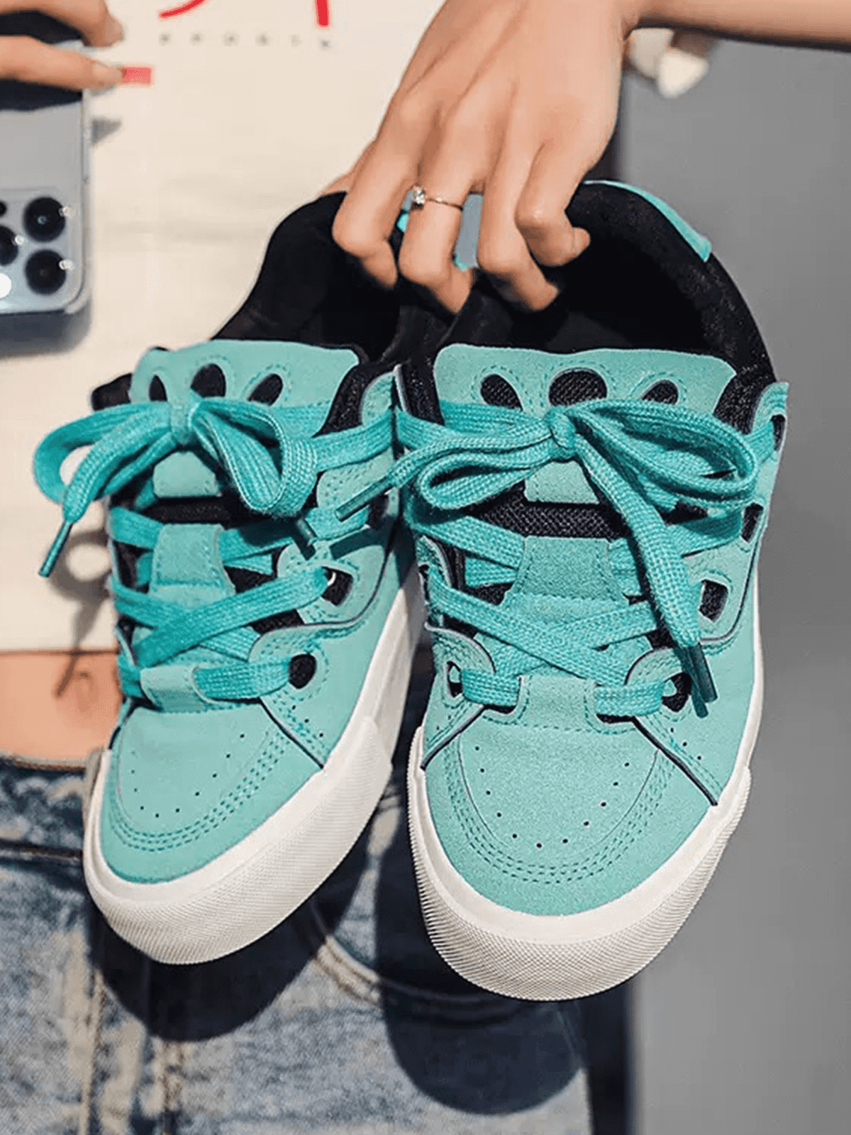 Niceprimes Grid Panel Chunky Streetwear Shoes