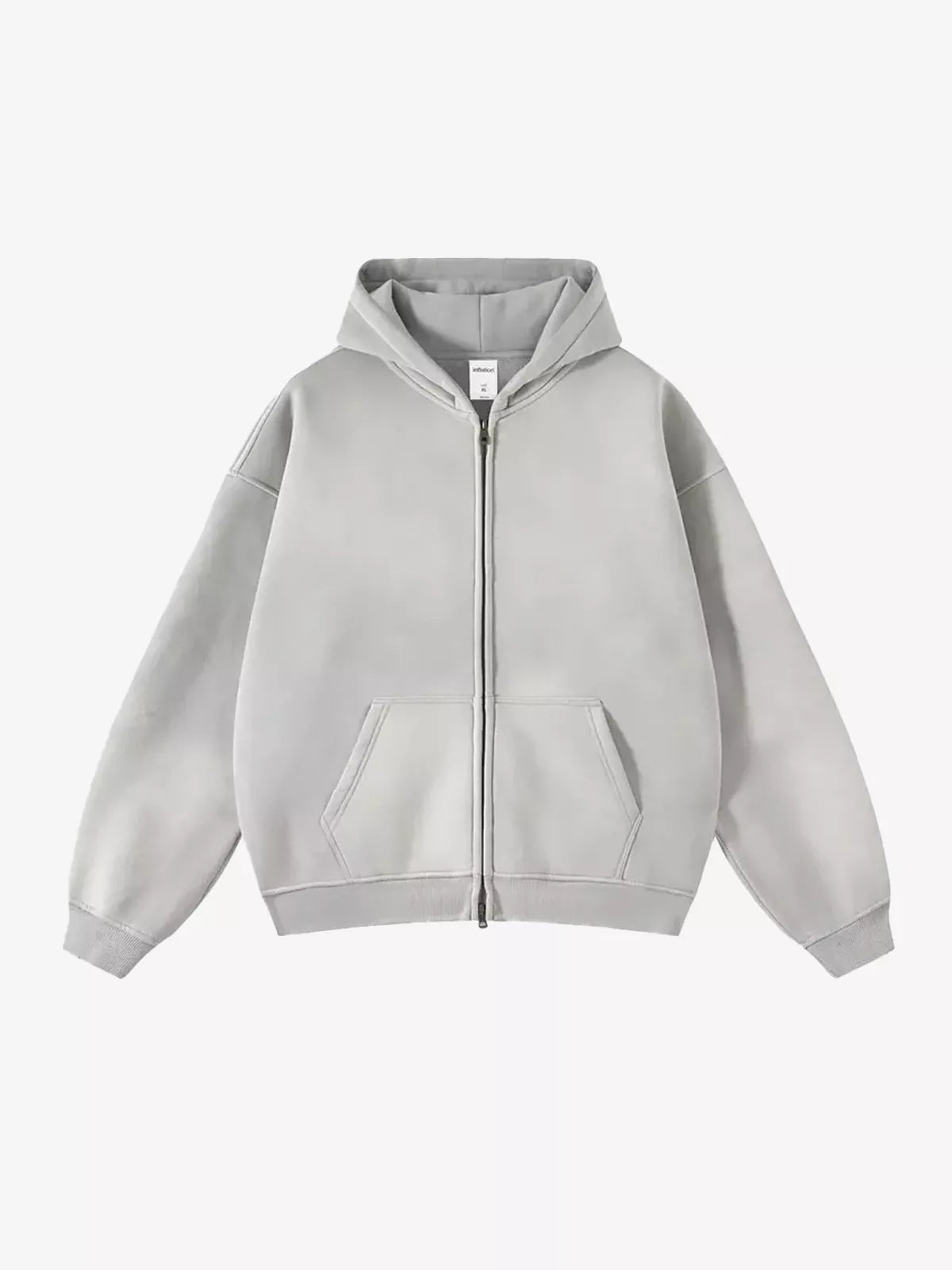 Washed Distressed Fleece Zip Up Hoodies