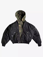 2-in-1 Reversible Camo Hooded Bomber Jacket