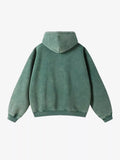 Washed Distressed Fleece Zip Up Hoodies