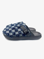 Suede Buckle Strap Rubber-Sole Streetwear Mules