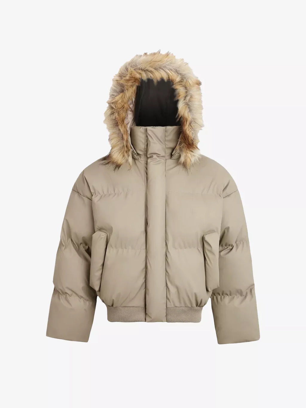 Detachable Hood Faux Fur Puffer Jacket