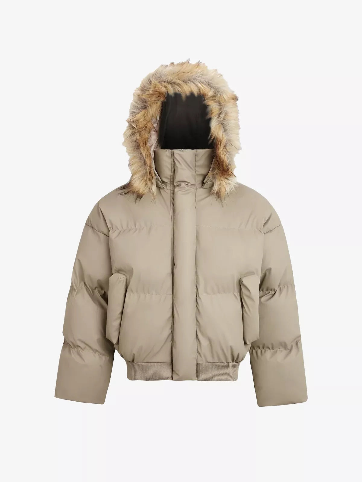 Detachable Hood Faux Fur Puffer Jacket