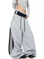 Layered Contrast Stripe Sweatpants