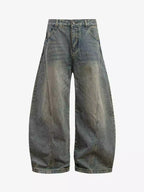 Blade Graphic Distressed Wide-Leg Jeans