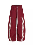 Striped Track Jacket and Wide-Leg Pants Two-Piece Set