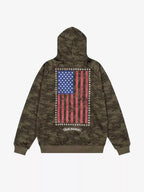 Camo Gothic Graphic Zip-Up Hoodie