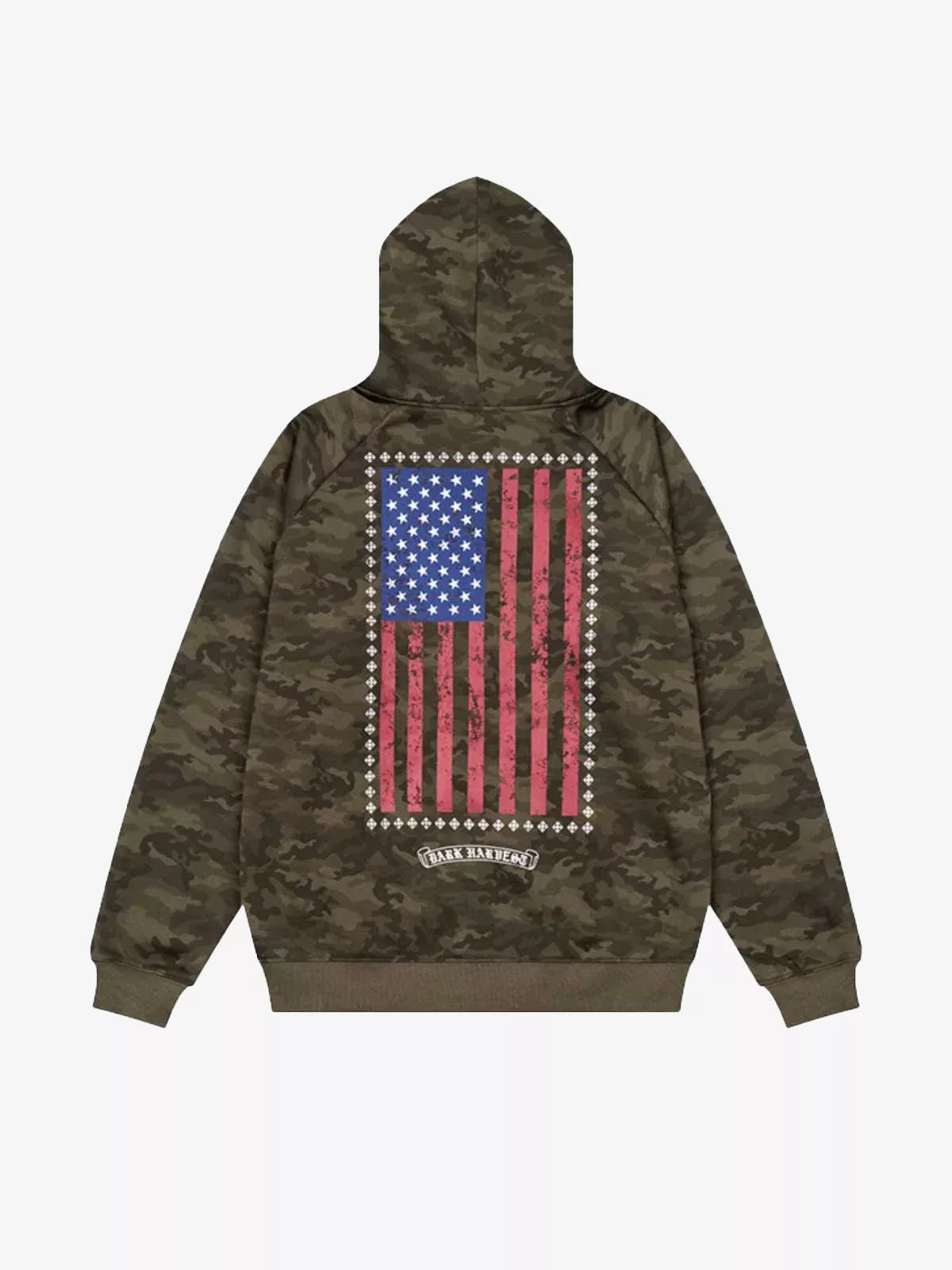 Camo Gothic Graphic Zip-Up Hoodie